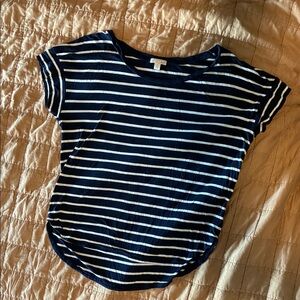 GAP Navy and White Striped Short Sleeve Tee